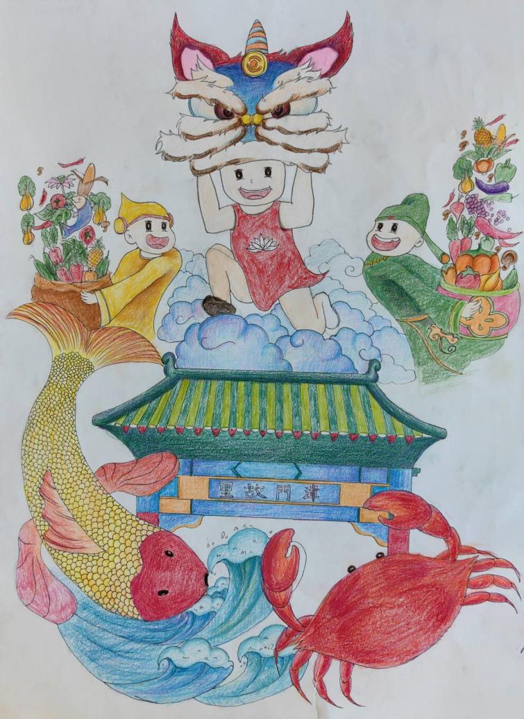 天津市滨海新区乐竞官网《天津祥瑞图》刘子涵大一年级